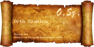 Orth Szabina névjegykártya