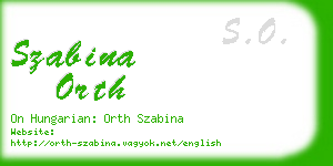 szabina orth business card